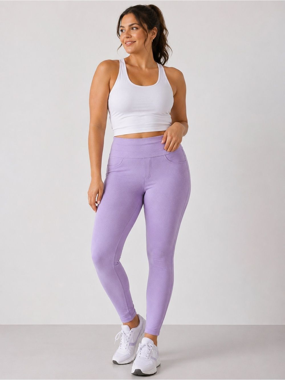 So iLL Flex Leggings Lavender High Rise 4-Way Stretch Large